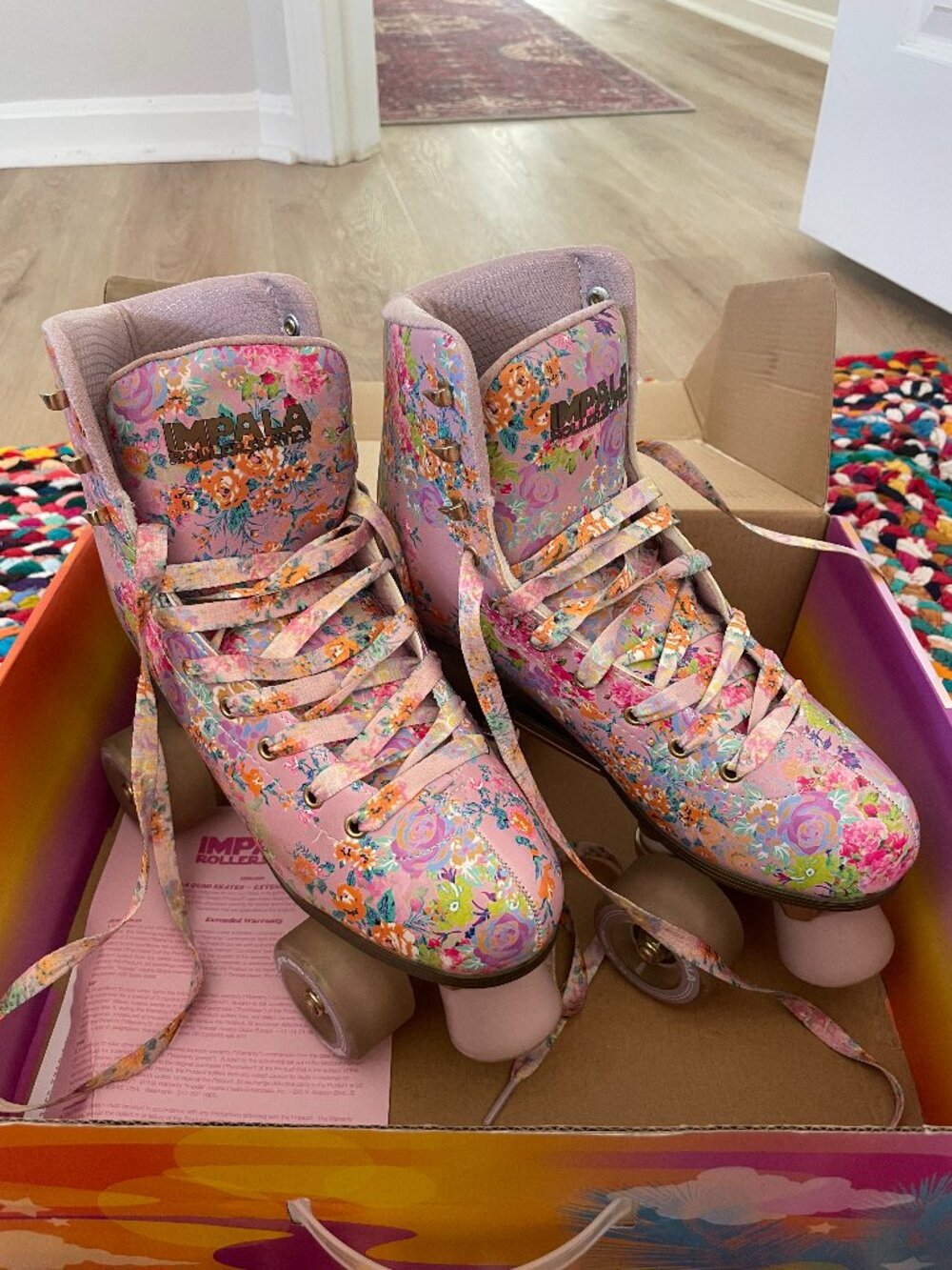 Impala x Cynthia Rowley Floral Roller Skates – Size 8 – With box, like new!